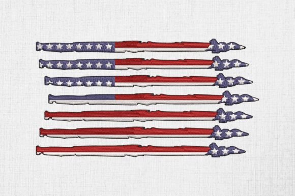 Fighter Jet USA Flag Embroidery