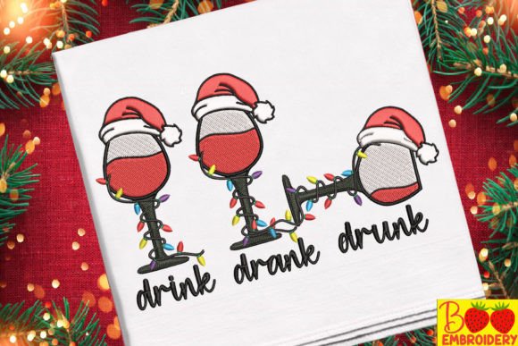 Funny Wine Drink Drank Drunk Embroidery Review