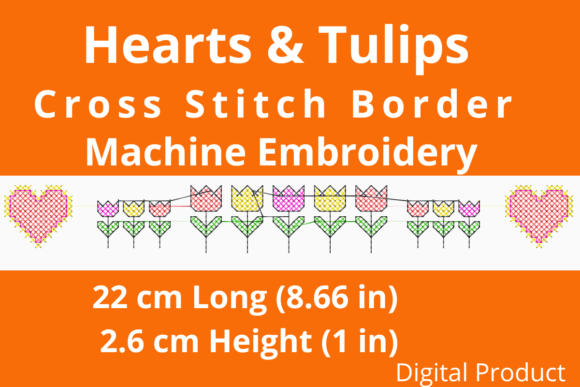 Hearts Tulips Cross Stitch Border Review
