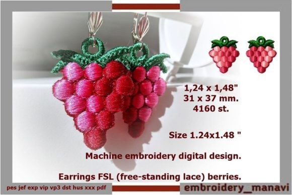 ITH Earrings FSL Berries Review for Apparel Projects