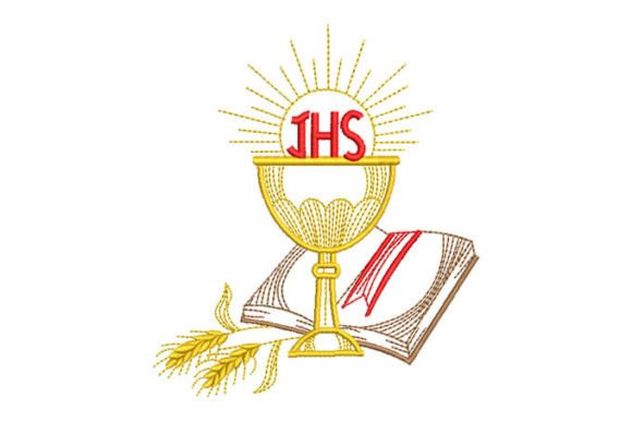 Letter JHS Chalice Cup with Bible Embroidery Review