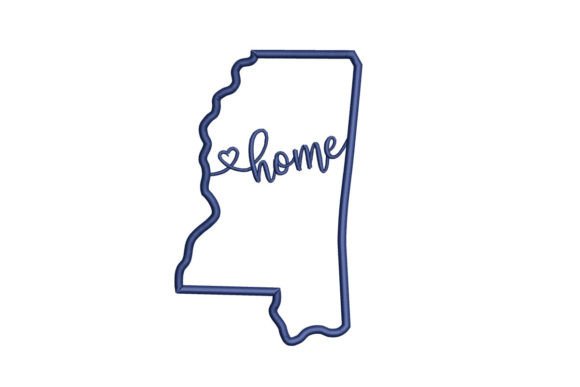 Mississippi USA Embroidery for Seasonal Projects