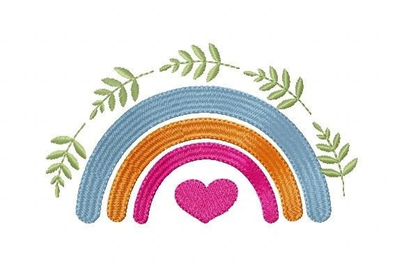 Rainbow with Heart and Flower Embroidery Review